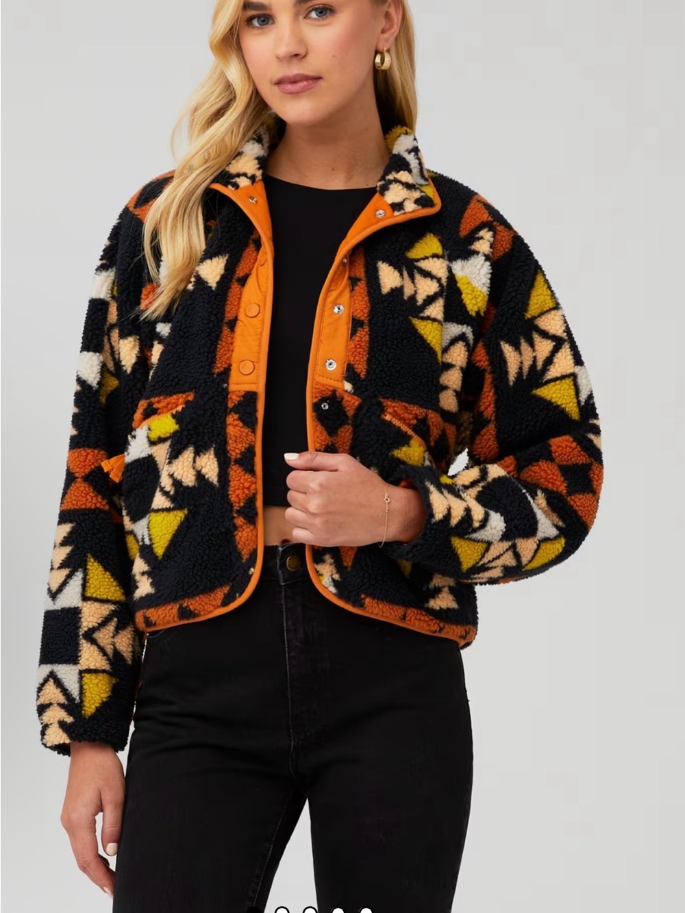 Free People Movement "Hit The Slopes" fleece jacket in Night Sky Combo Size M/L - Picture 7 of 15